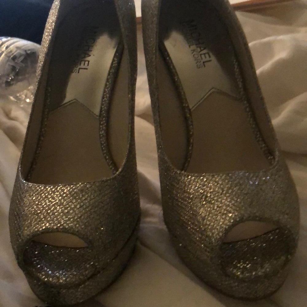 Silver Michael Kors high heels